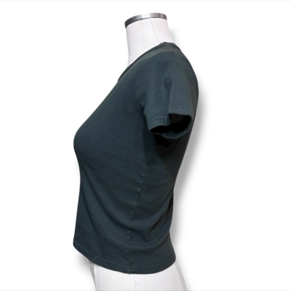 BRANDY MELVILLE Dark Green Cotton Cropped Shirt One Size - Picture 5 of 10